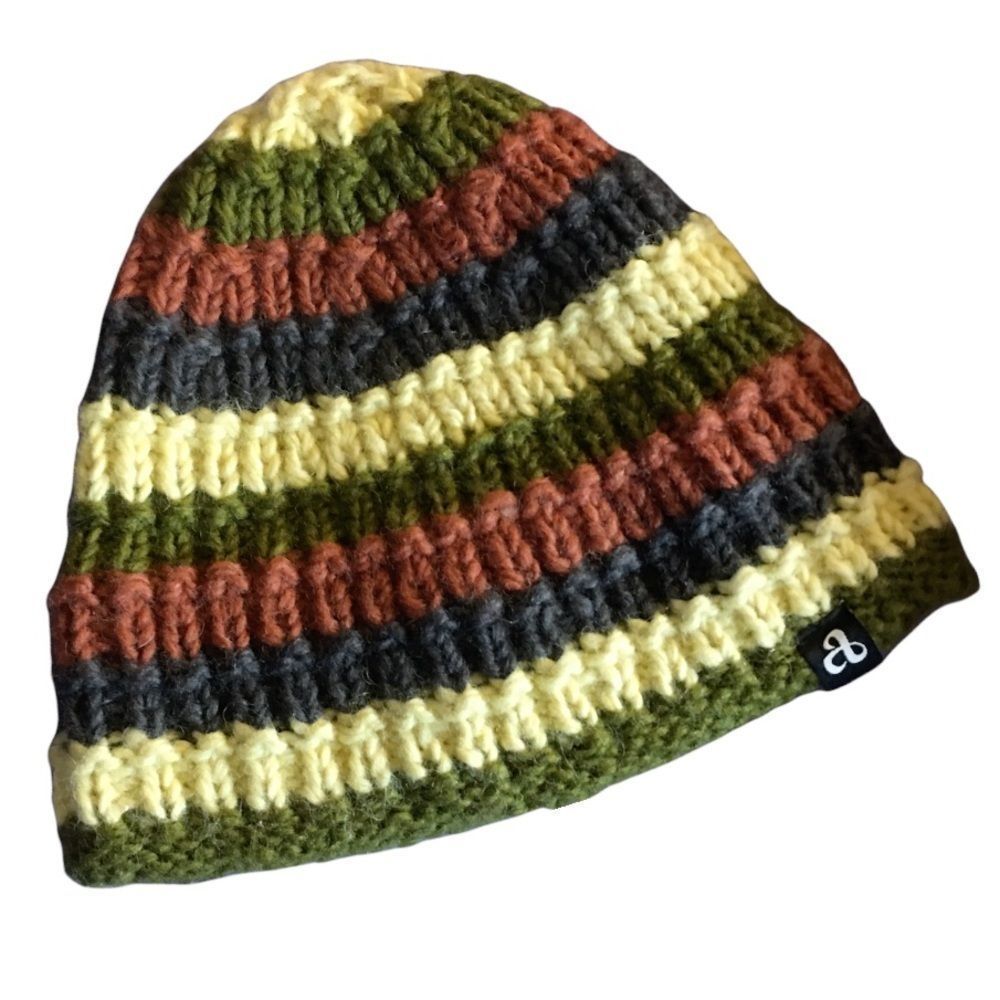 Ambler Hand Knit Wool Toque With Fleece Lined Headband Beanie Winter Hat